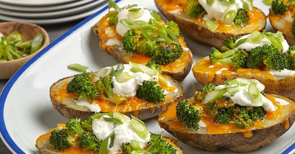 Broccoli-Cheese Potato Skins
