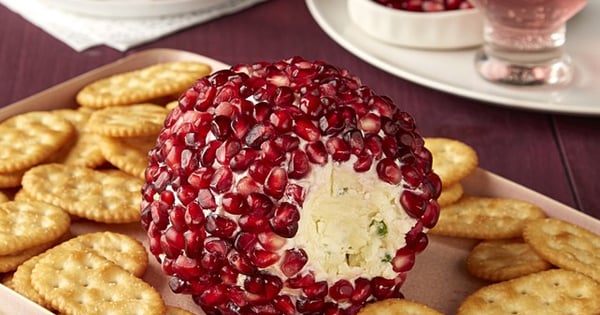 Savoury Pomegranate Cheese Ball