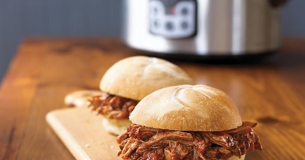 Slow Cooker Smokey Applewood Pulled Pork Sandwiches
