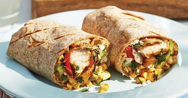 Grilled Chicken and Corn Burrito