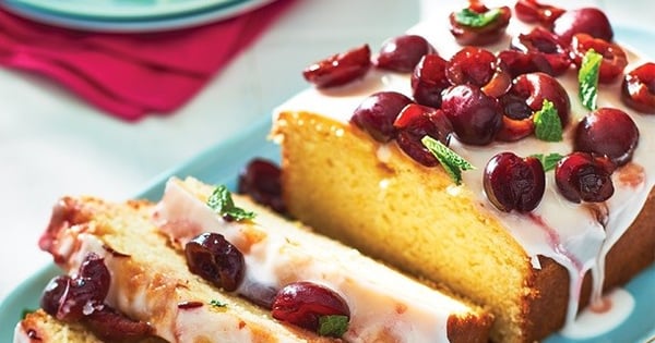 Glazed Lemon Half-Pound Cake with Cherries