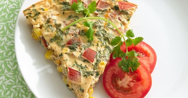Corn, Cheddar and Tomato Quiche