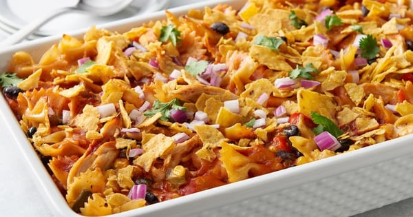 Make-Ahead Cheesy Southwest Chicken and Pasta Casserole
