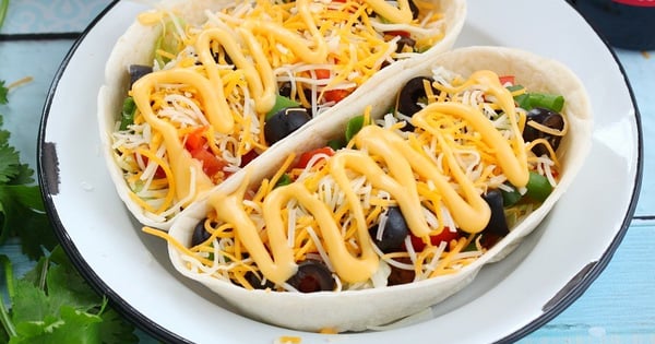 Beef taco boats with beer cheese sauce