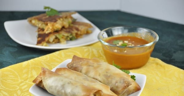 Crispy Baked Pork Spring Rolls