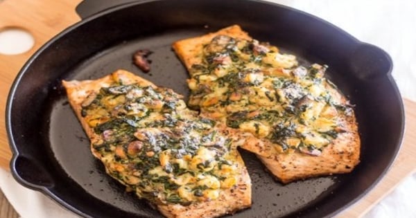 Shrimp & Spinach Stuffed Salmon