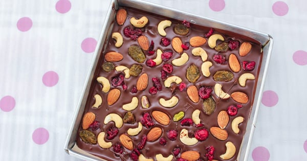 Chocolate Bark with Cranberries and Nuts