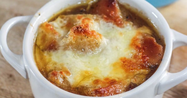 French Onion Soup with Garlic Croutons