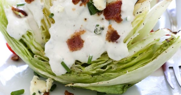 Grilled BLT Wedge Salad with Blue cheese Dressing