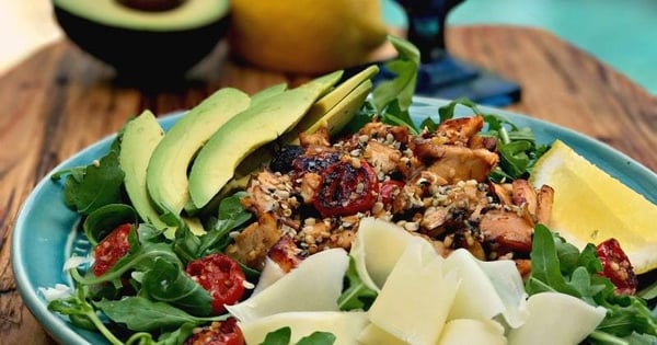 BBQ Chicken Avocado Hemp Seed Salad