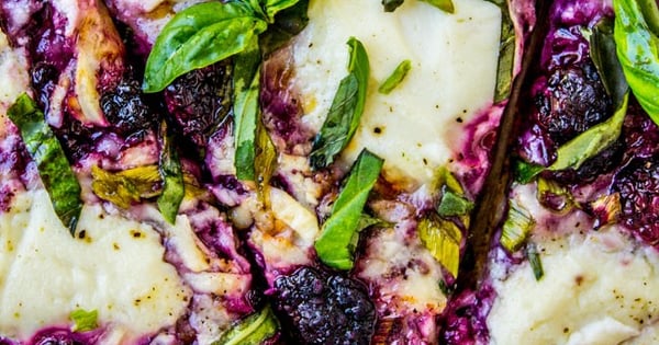 Blackberry Ricotta Pizza with Basil