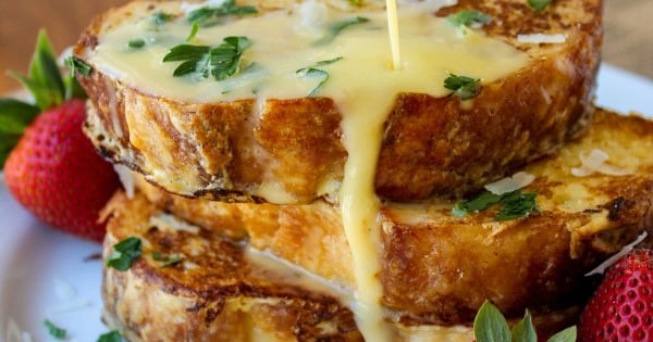 Savory Parmesan French Toast with Hollandaise Sauce