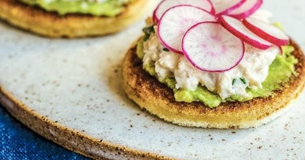 Crab Toast with Radishes