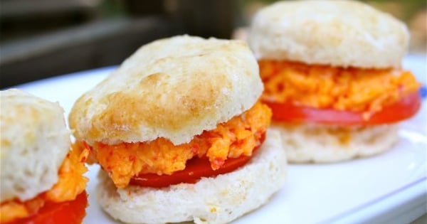 Pimiento Cheese, Tomato, and Biscuit Sandwiches