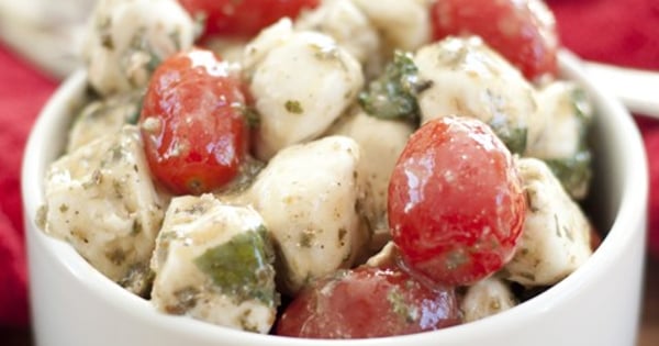 Marinated Mozzarella Tomato Basil Salad