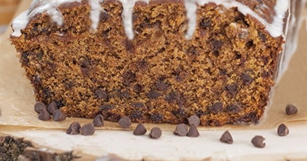 Bourbon-Glazed Chocolate Chip Pumpkin Bread