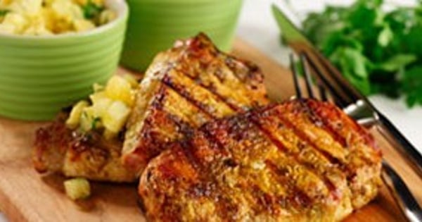 Caribbean Grilled Pork with Tropical Salsa