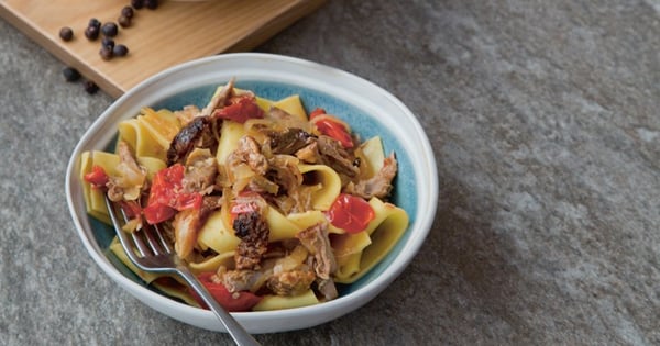 Slow-Cooked Duck With Sage, Juniper Berries And Cherry Tomatoes