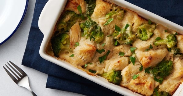 Chicken Alfredo Biscuit Casserole for Two
