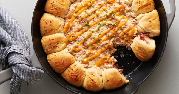 Reuben Skillet Dip and Biscuit Sliders