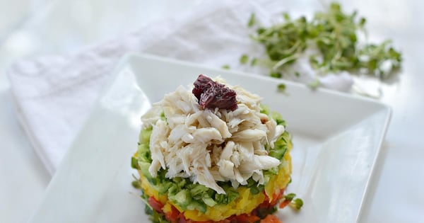 Crab Stack with Blood Orange Vinaigrette