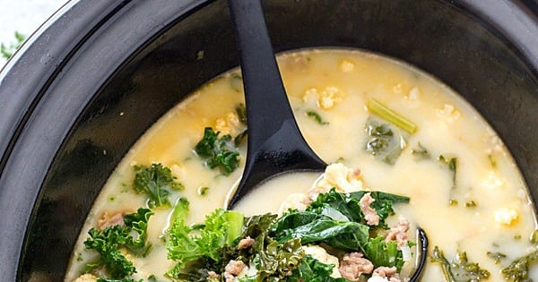 Slow Cooker Low Carb Zuppa Toscana Soup (Keto-Friendly)