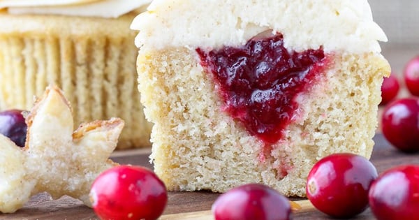 Spiced Apple Cider Cranberry Cupcakes