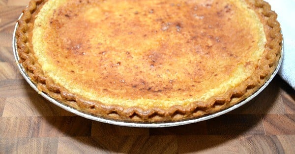 Custard pie from Momma Di's Bakery: sweet, creamy, decadent dessert.