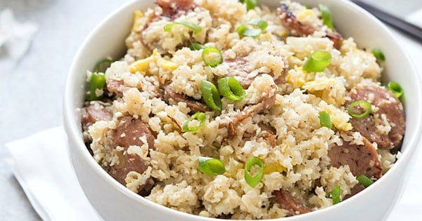 Sausage Cauliflower Fried Rice (Low Carb)