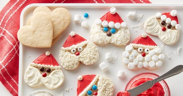Santa Heart-Shaped Cookies