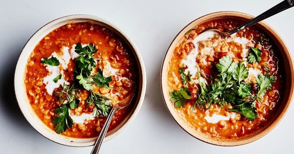 Curried Lentil, Tomato, and Coconut Soup