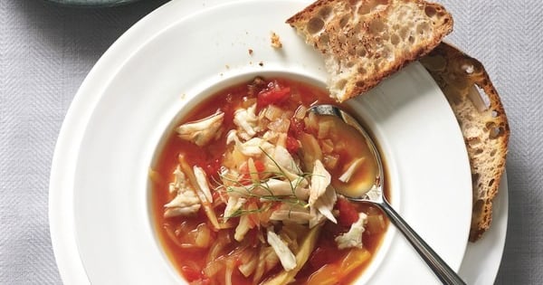 Tomato, Fennel, and Crab Soup