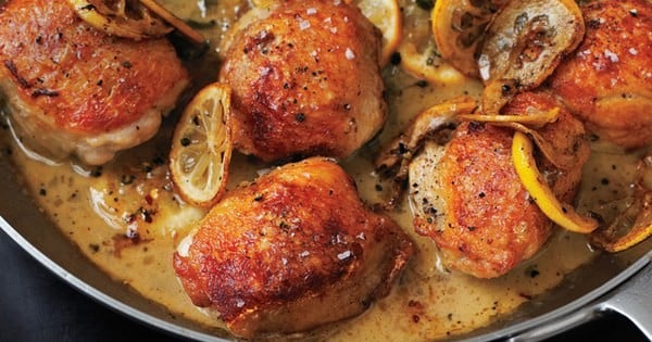 Roasted Chicken Thighs with Lemon and Oregano
