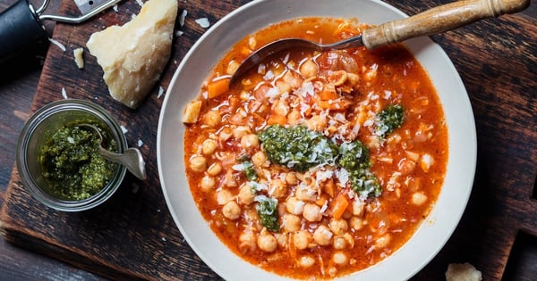 Instant-Pot Italian Chickpea Stew with Pesto