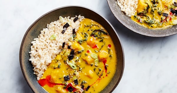 Miso-Tahini Squash Soup with Brown Rice