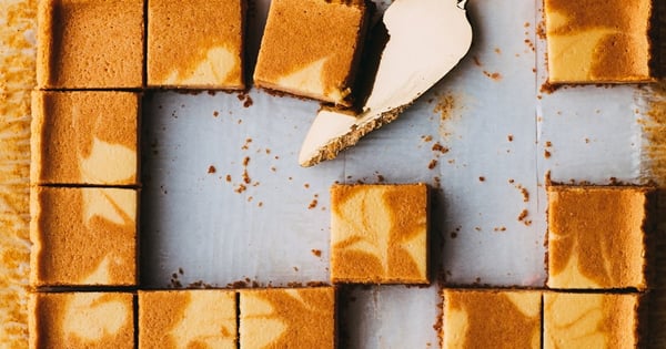 Marbled Pumpkin-Maple Cheesecake Bars