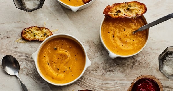 Winter Squash Soup with Gruyère Croutons