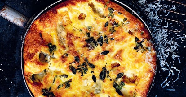 Roasted Pumpkin, Marjoram, and Blue Cheese Frittata