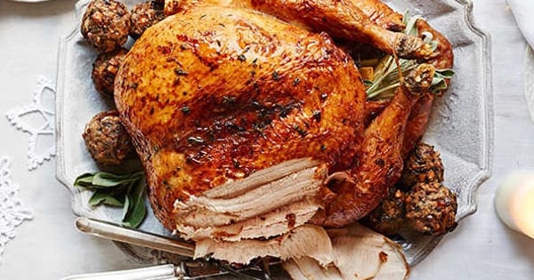 Classic roast turkey with wild mushroom and madeira
