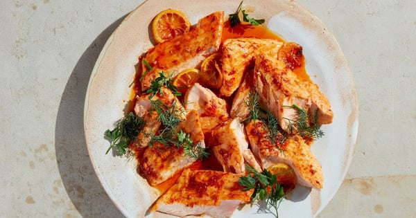 Slow-Roasted Salmon with Harissa