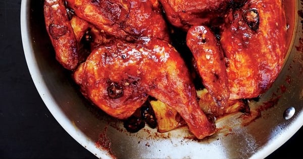 Pan-Roasted Chicken with Pineapple-Chile Glaze