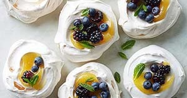 Lemon-Blueberry Pavlovas