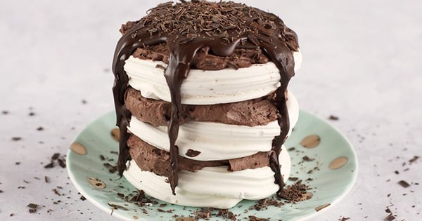 Triple Chocolate Meringue Stack