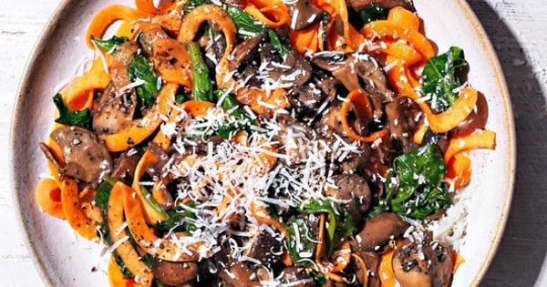 Mushroom Ragu with Sweet Potato Tagliatelle