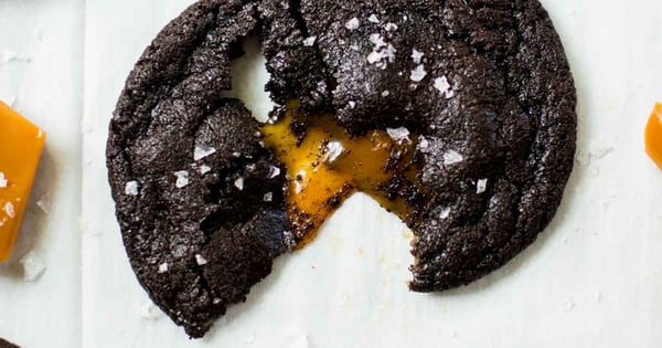 Salted Caramel Stuffed Chocolate Cookies