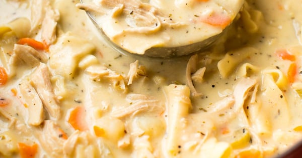 Lightened-Up Creamy Chicken Noodle Soup