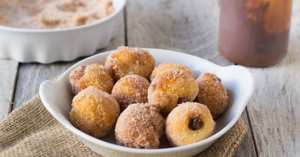 Chocolate-Caramel-Stuffed Doughnut Holes