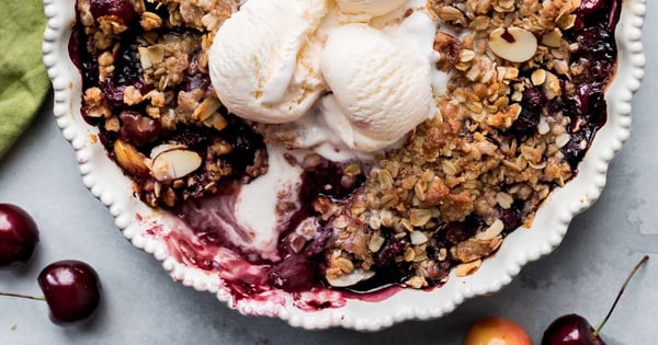Bourbon Cherry Crisp