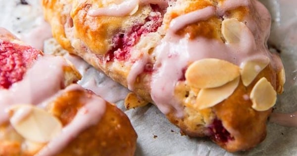 Raspberry Almond Buttermilk Scones