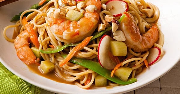 Asian Shrimp & Vegetable Pasta Stir-Fry